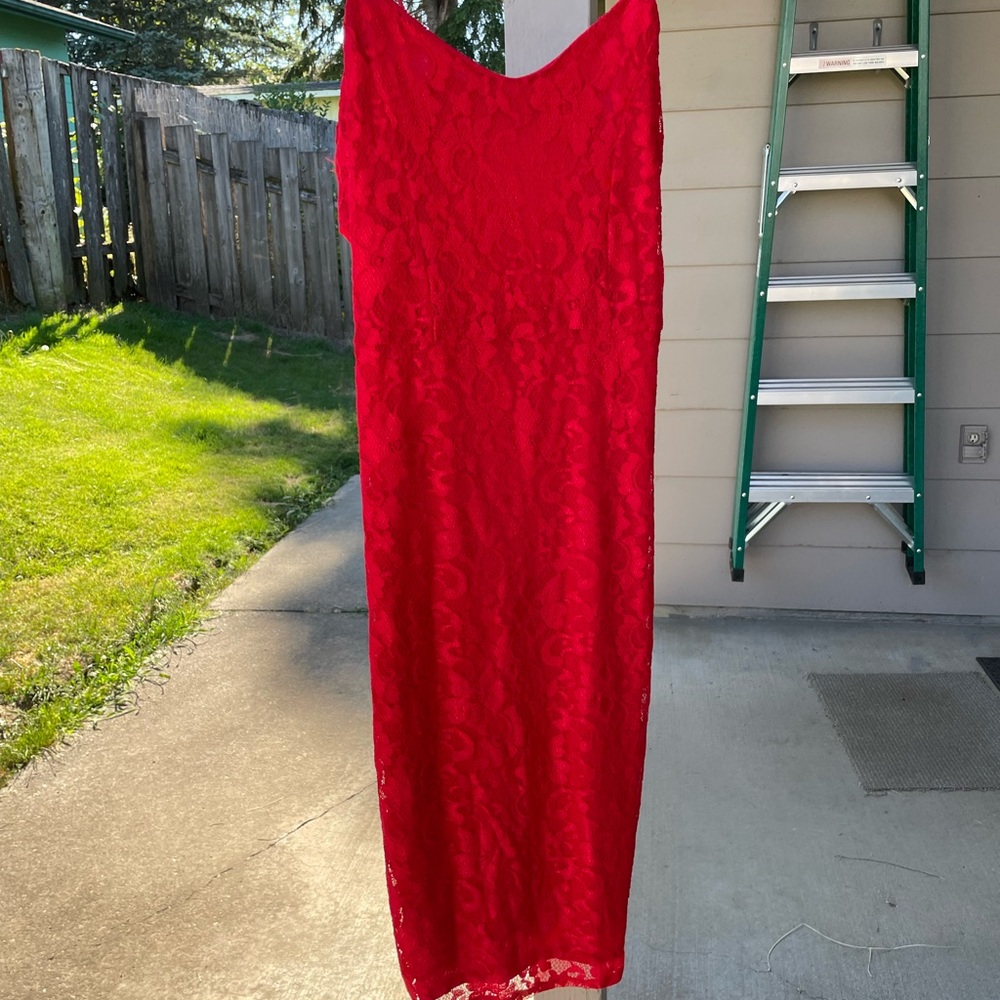 XL Lace Spaghetti Strap Bodycon Dress